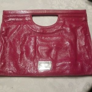 Dark pink large clutch